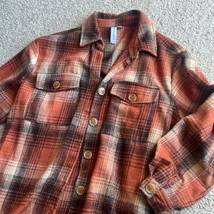 Long plaid shacket